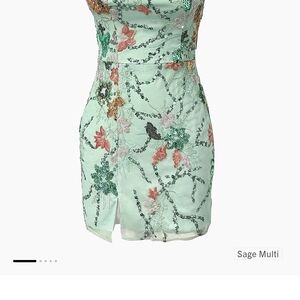 Dress the Population Sage Multi Floral Mini Dress